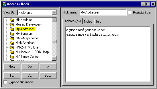 [My Addresses Nickname]